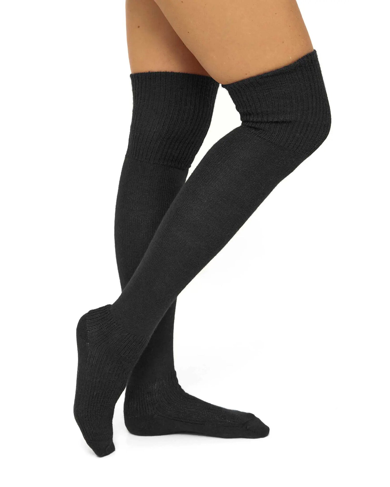 Apu Kuntur alpaka-overknee-socks black