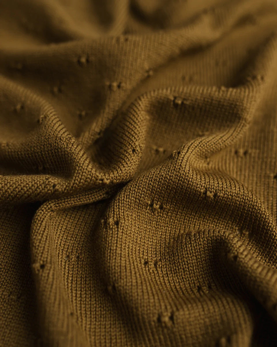 Baby deken van wol Bibi - mustard 2