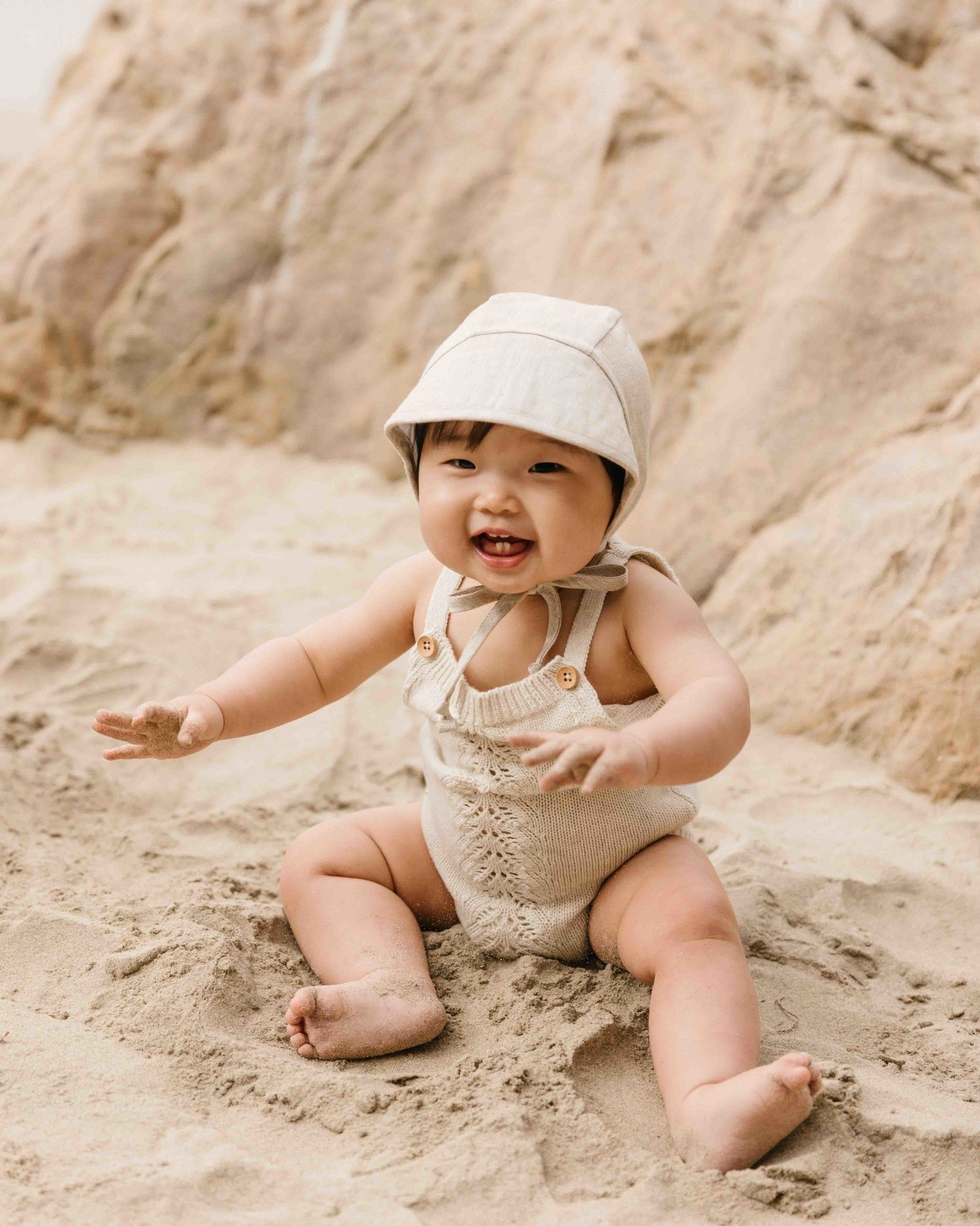 Briar handmade sun bonnet sand