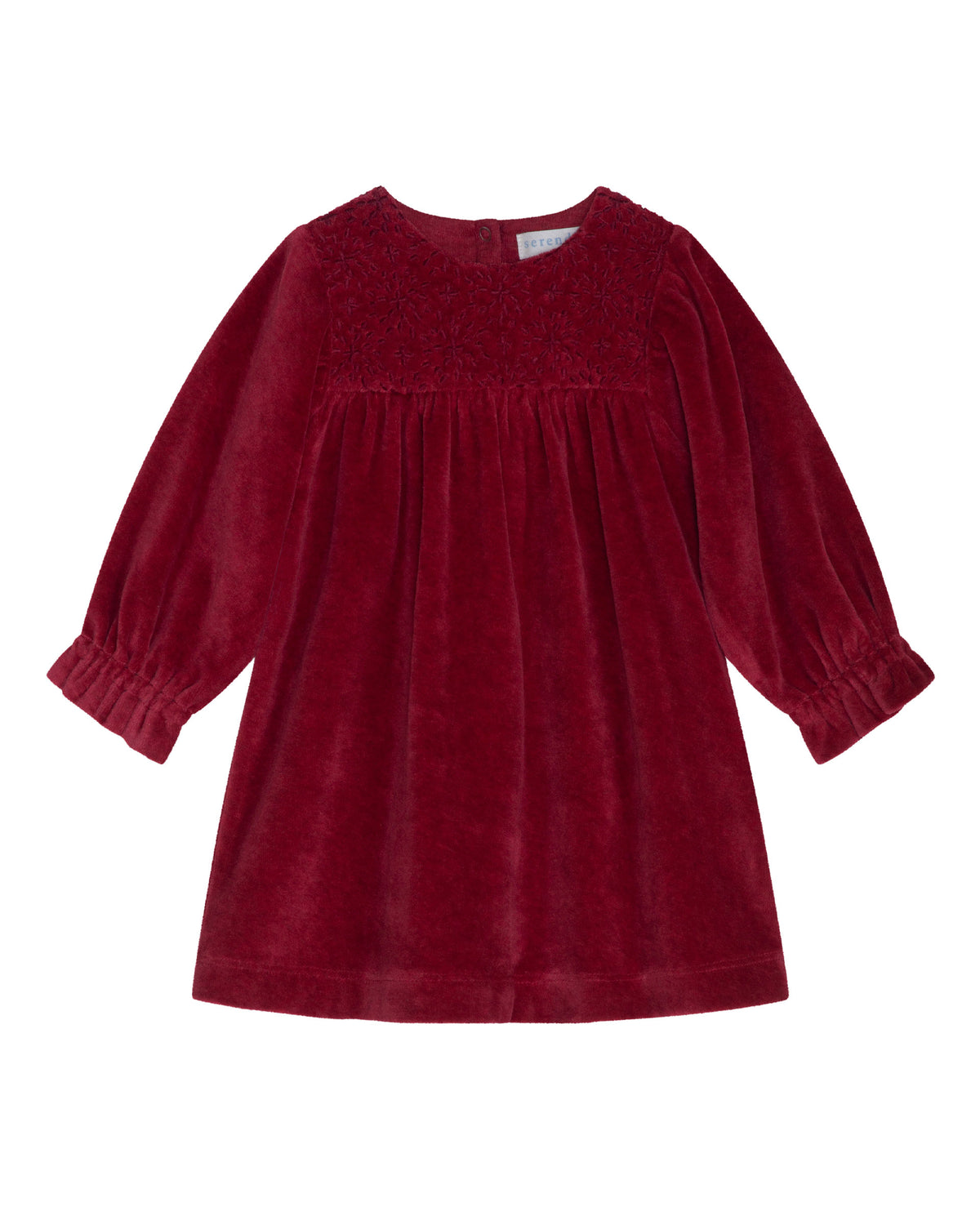 Velour baby dress - ruby
