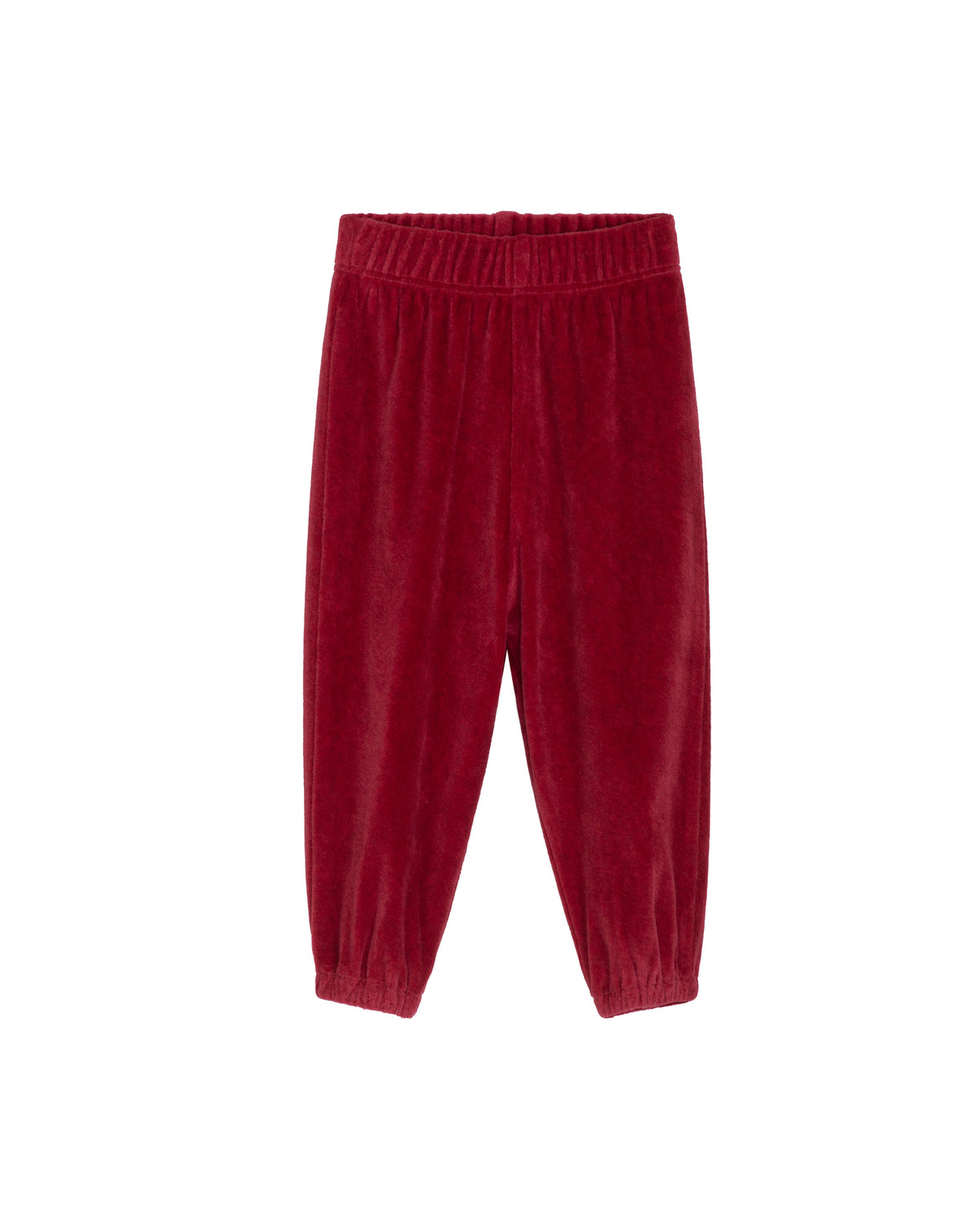 Velour baby pants - ruby