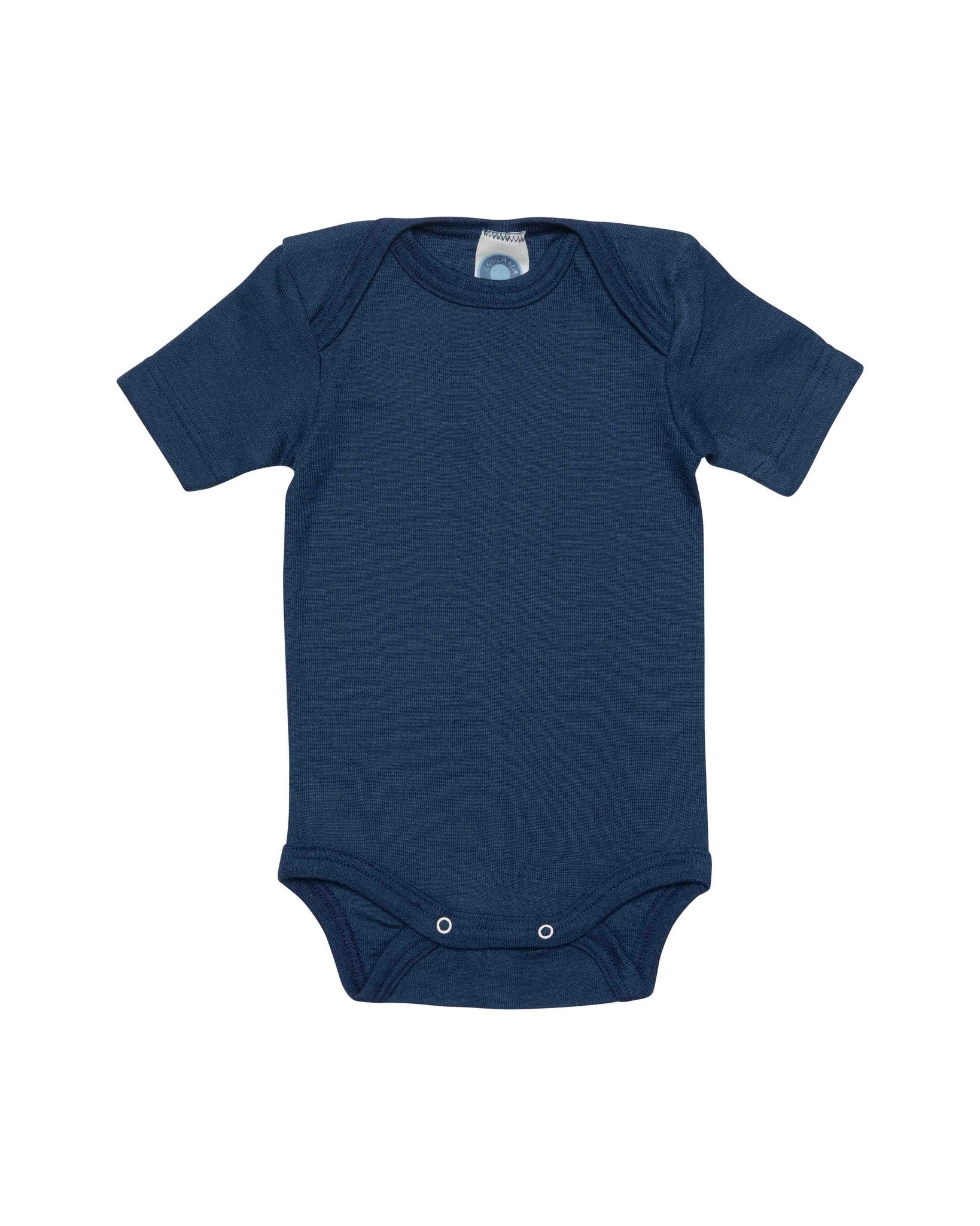 Cosilana body short sleeves wool silk bleu