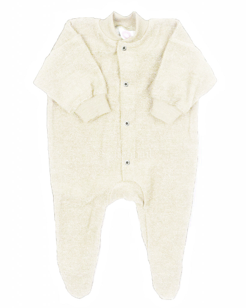cosilana Pyjamapak van wol met voetjes - naturel