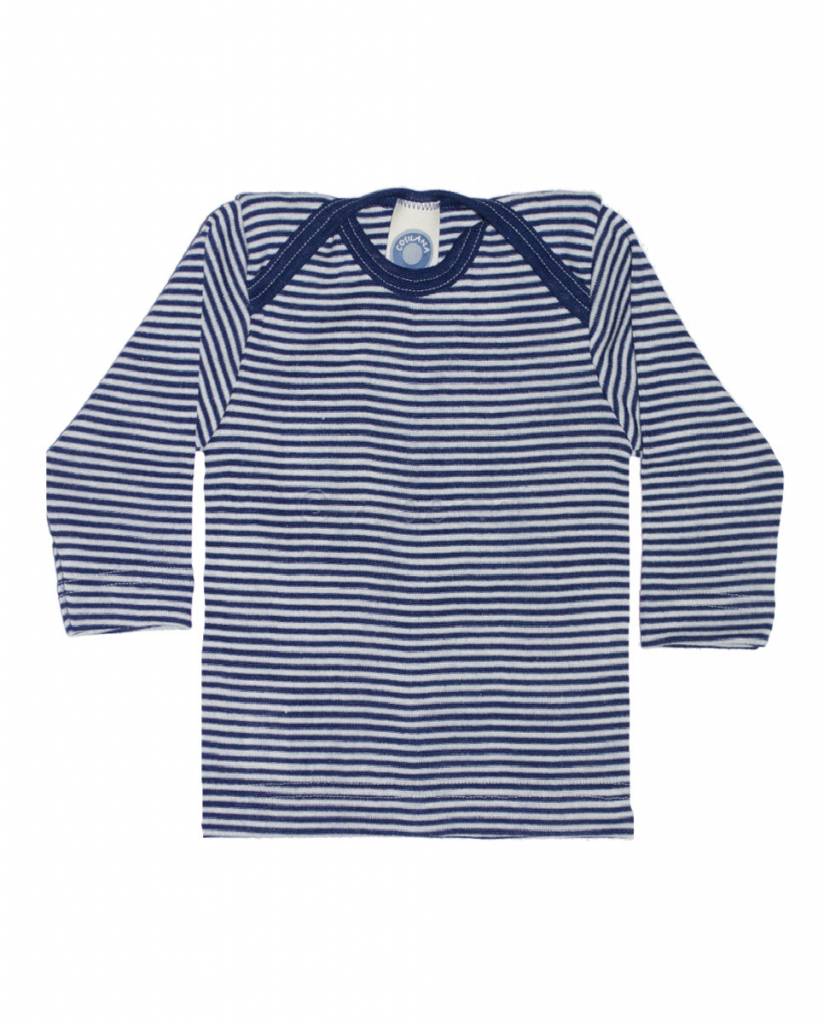 Cosilana-wol-zijden-shirt-blauw-gestreept