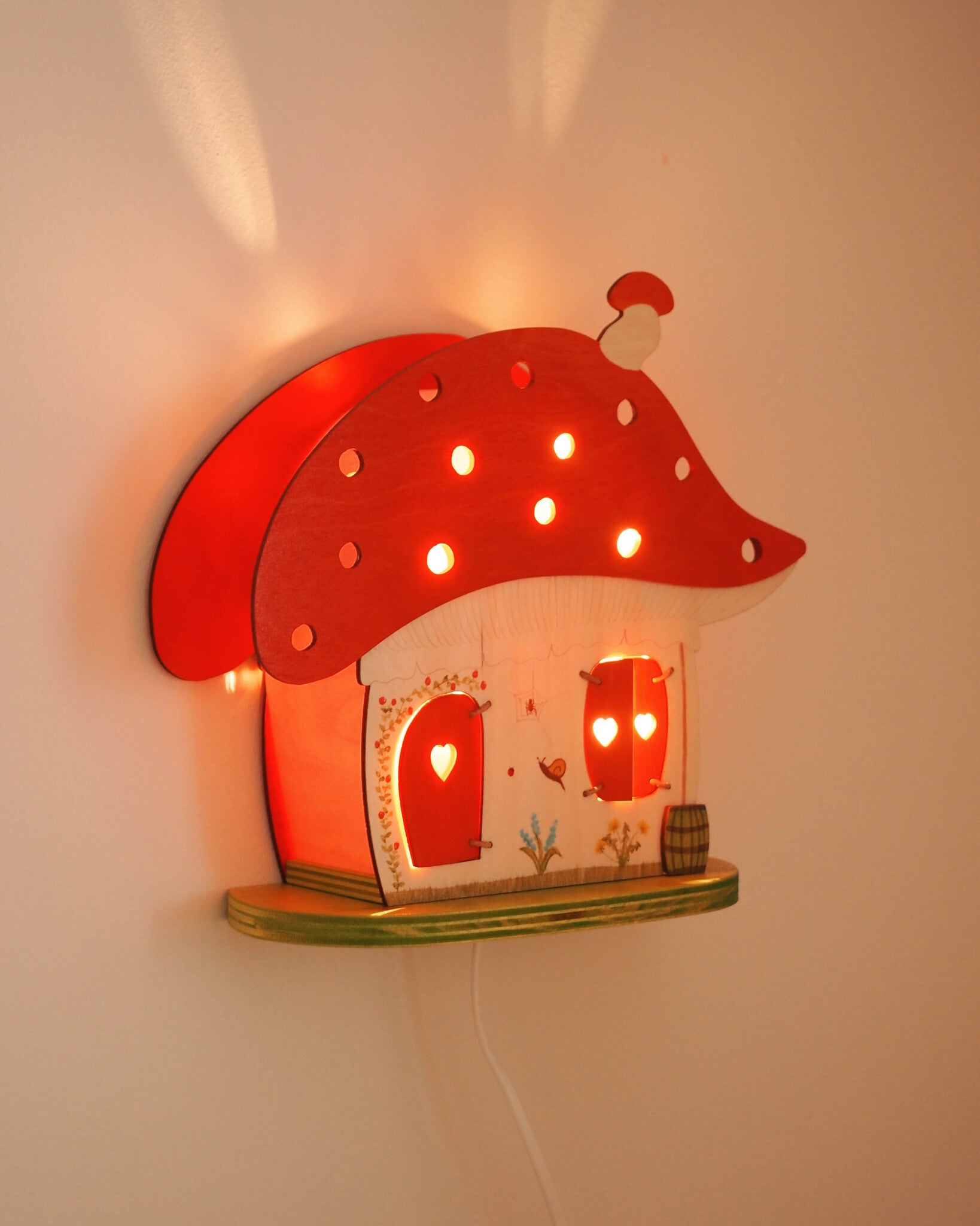 De noest paddestoel lampje