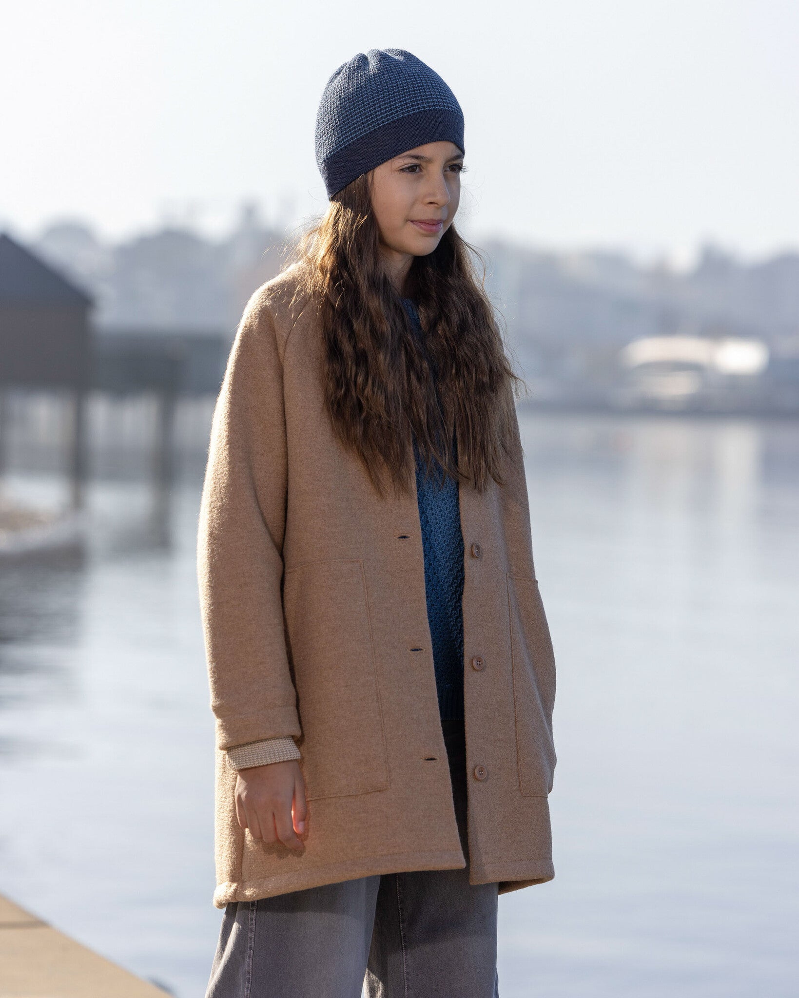 Disana - kindermantel van merino wol - karamel