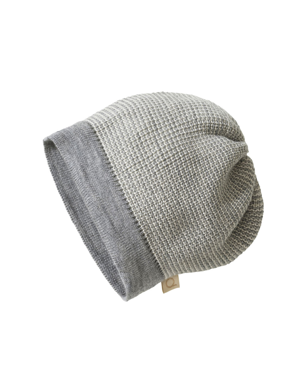 disana Beanie van wol gemêleerd - grijs:naturel