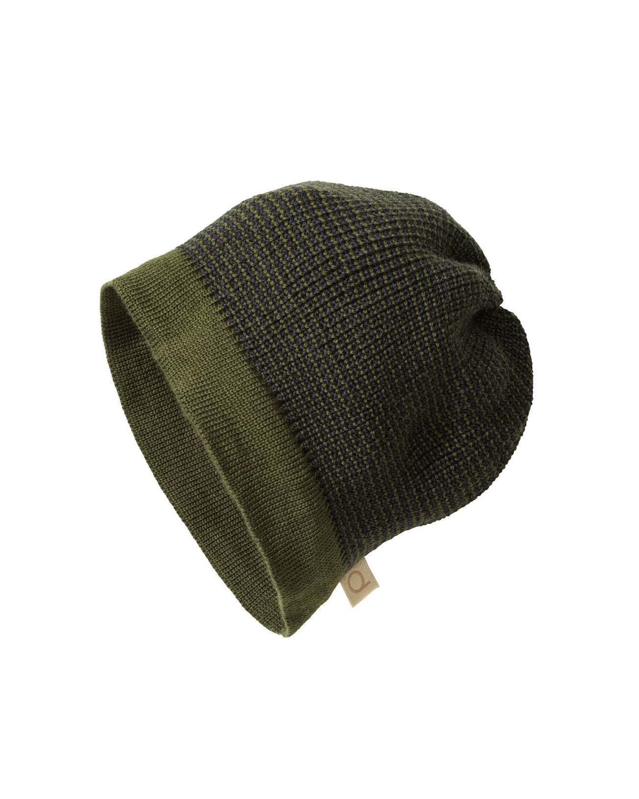 disana Beanie van wol gemêleerd - olive:antraciet