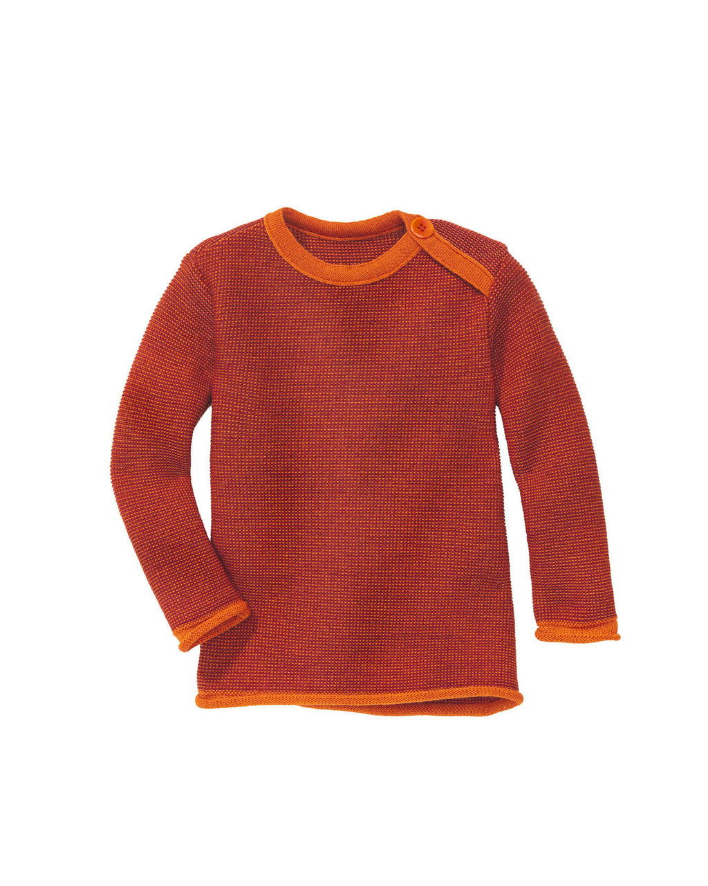 Disana Trui van merino wol - orange:cassis