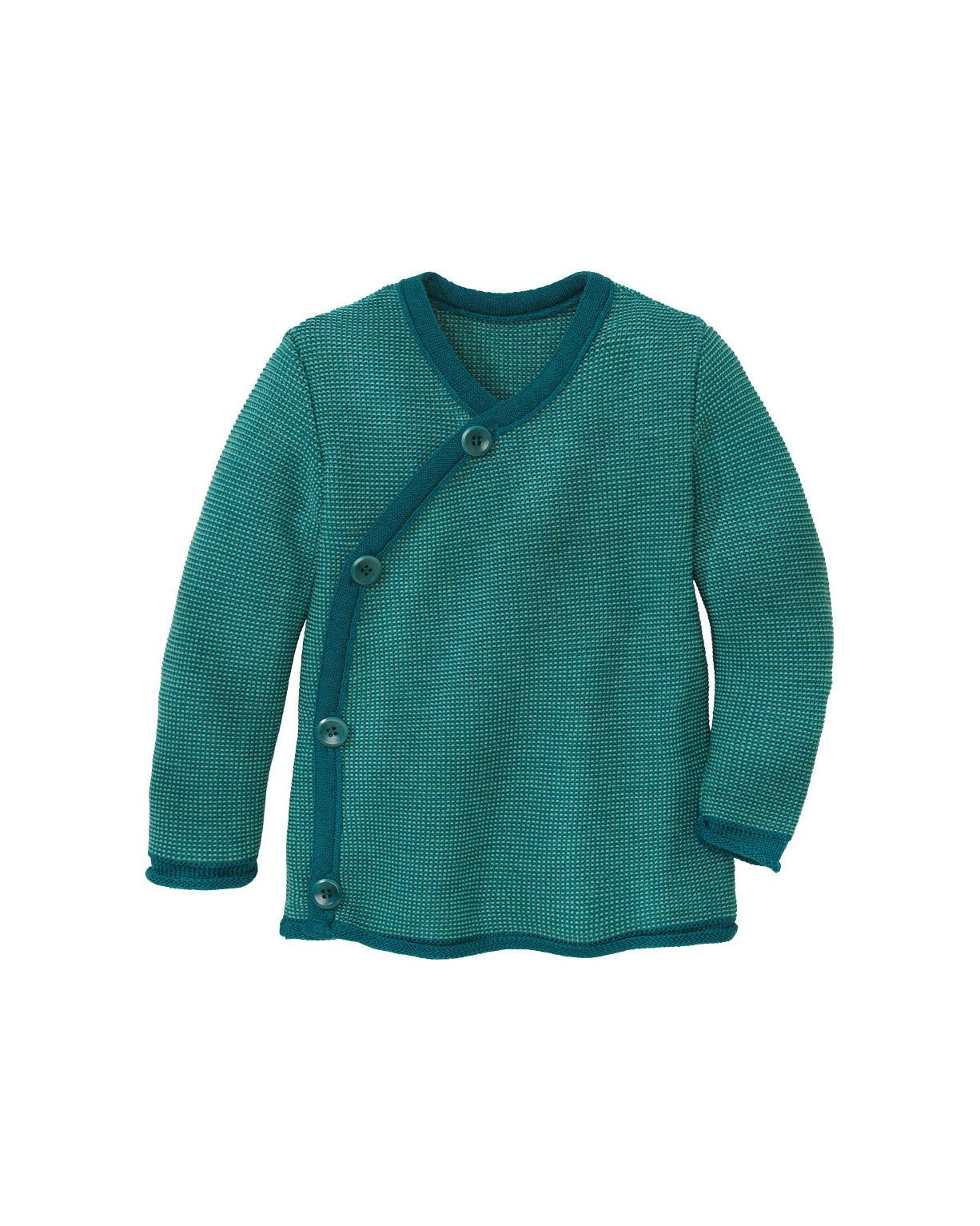 Disana Wikkelvestje van merino wol - pacific:mint