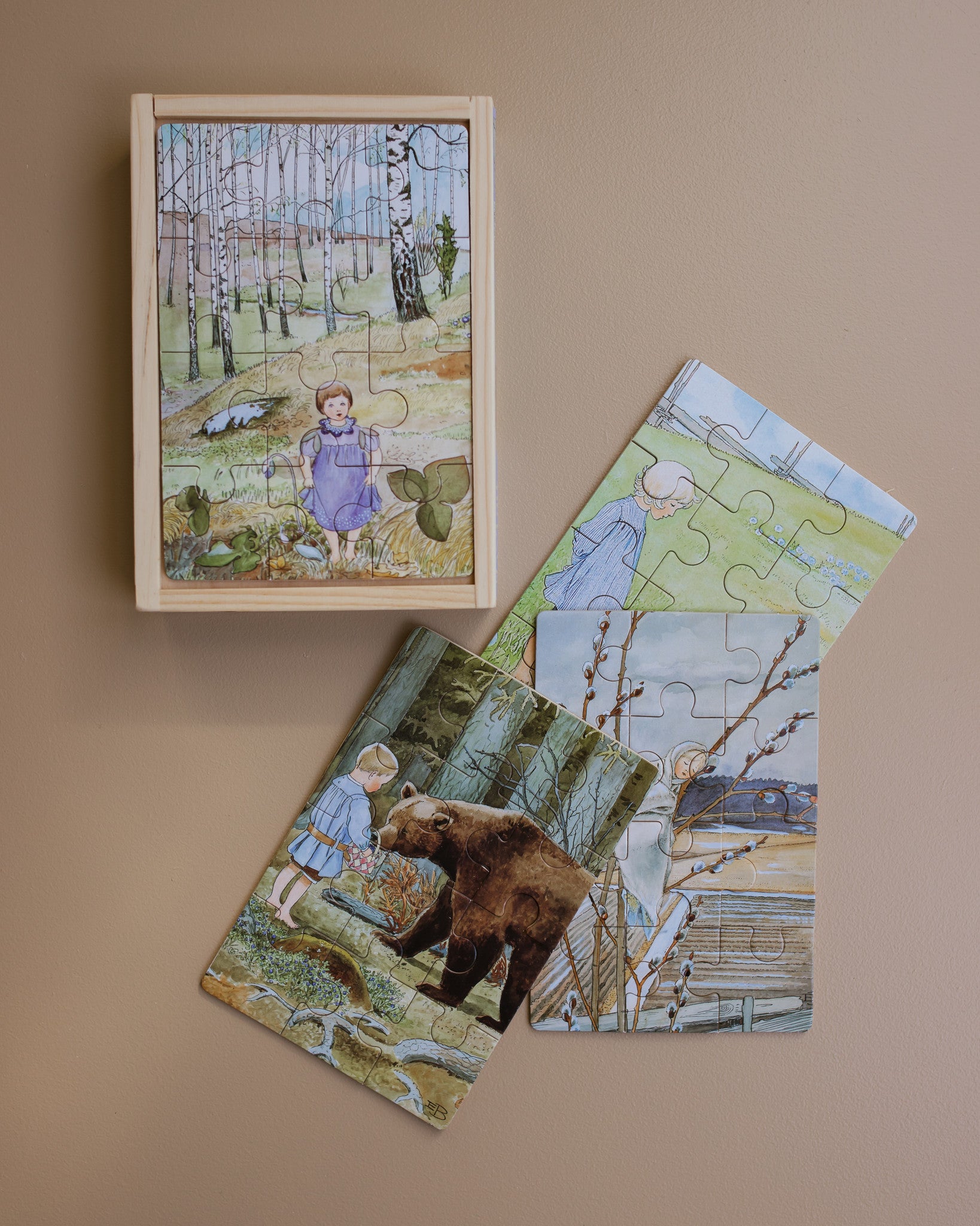 Elsa Beskow for wooden puzzles nature copyright Ziloen
