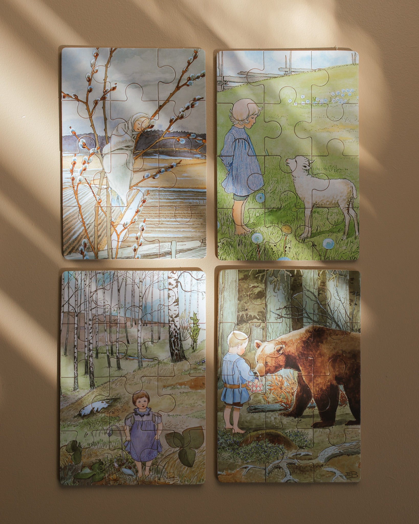 Elsa beskow houten puzzels natuur copyright Ziloen