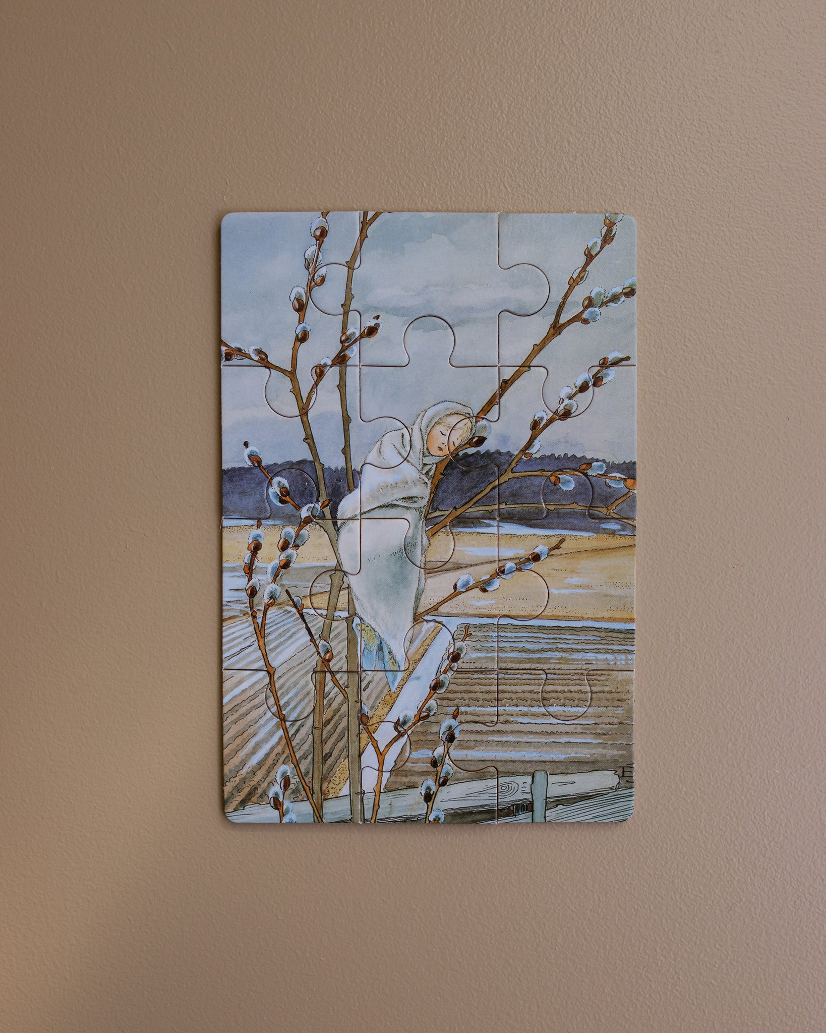 Elsa Beskow houten puzzle slapen bos natuur copyright Ziloen