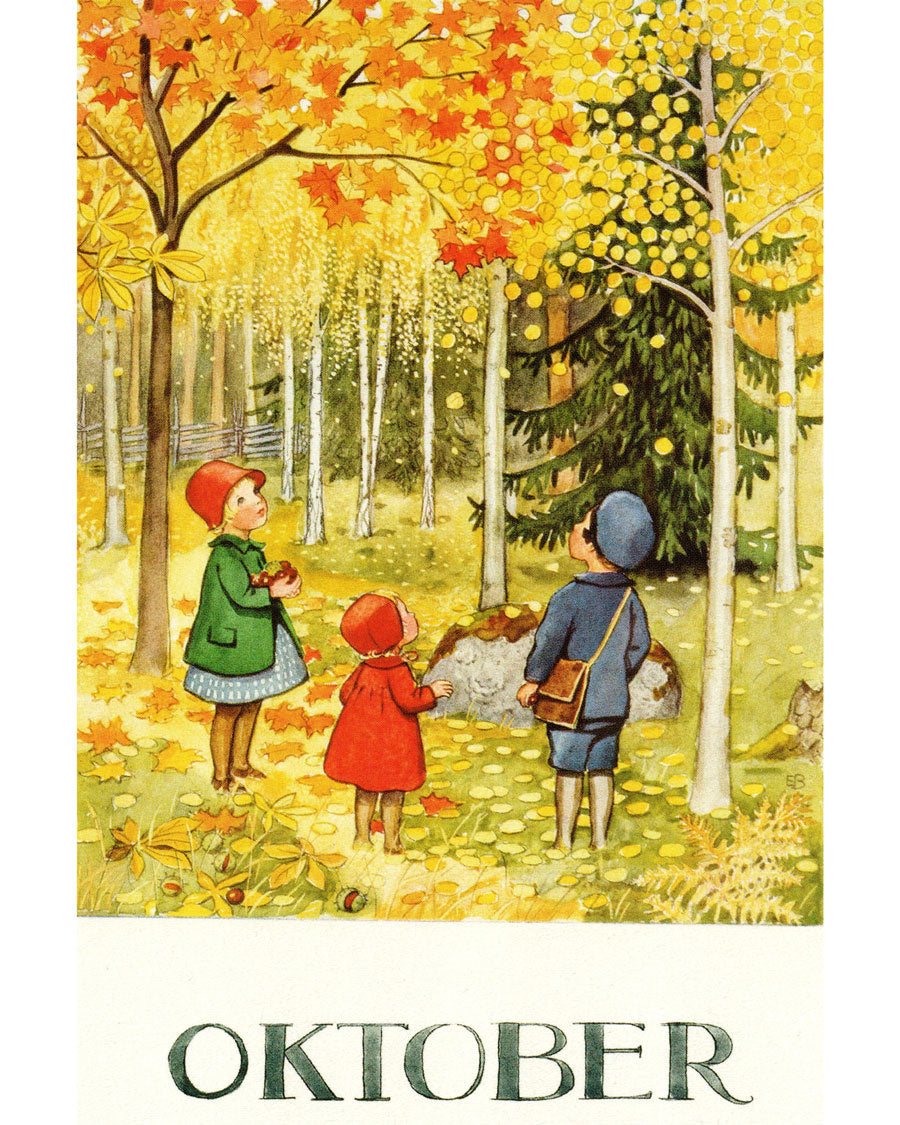 Elsa Beskow postkaart oktober