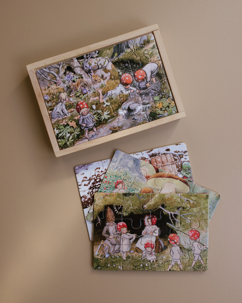 Elsa Beskow puzzles 4 pack gnomechildren copyright Ziloen