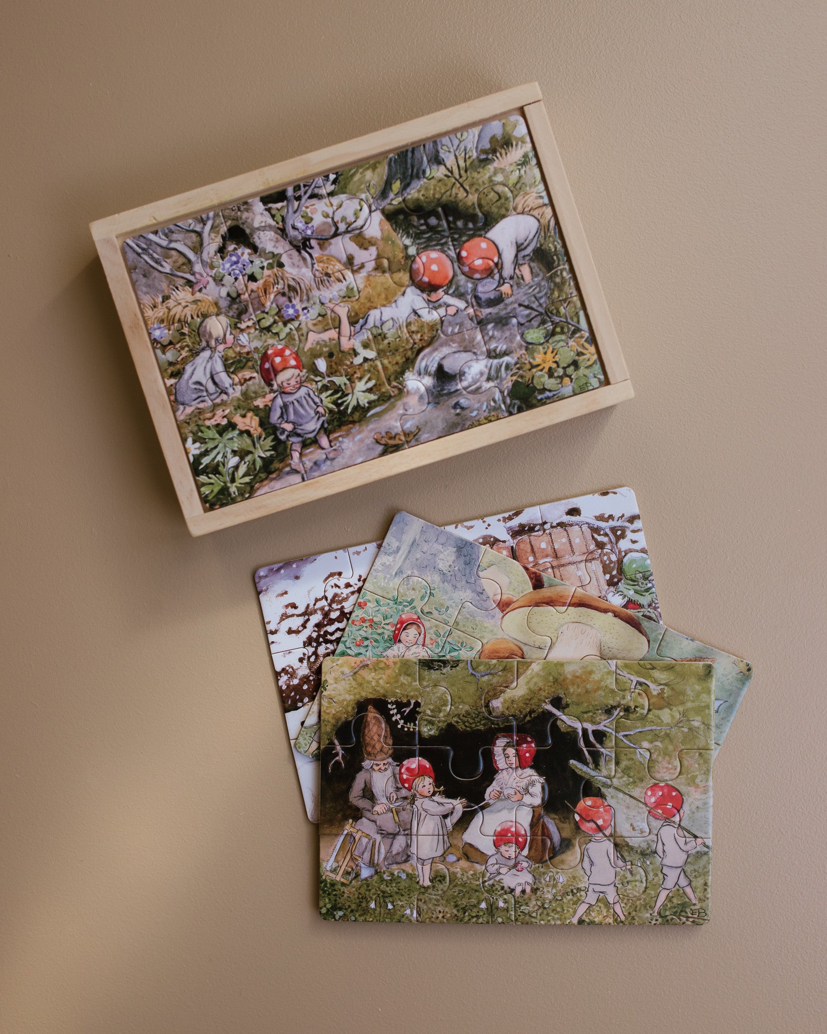 Elsa Beskow puzzles 4 pack gnomechildren copyright Ziloen