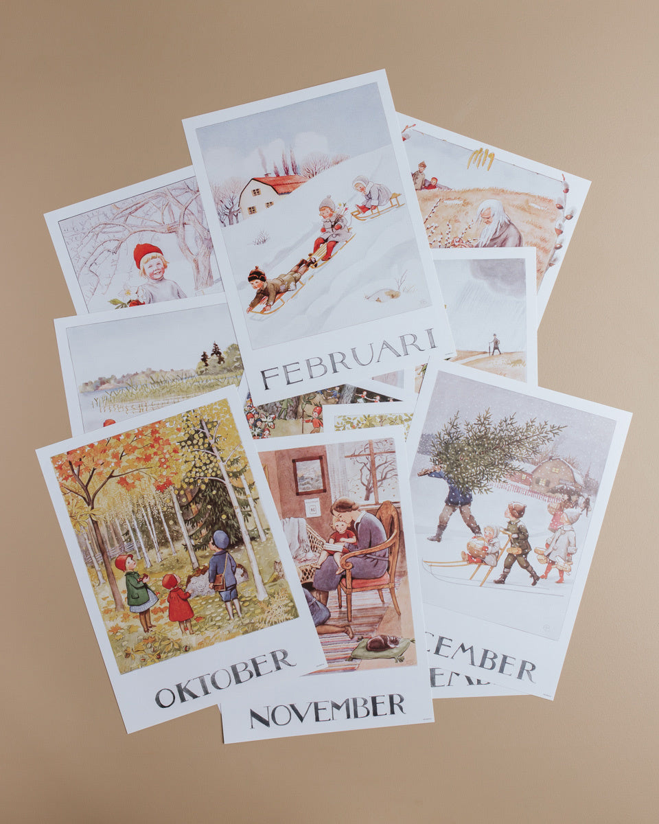 Elsa beskow set maand kaarten a4 formaat 6 837-elsa-beskow-set-A4 kaarten