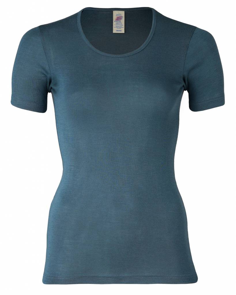 engel-dames-hemd-korte-mouwen-wol-zijde-blauw
