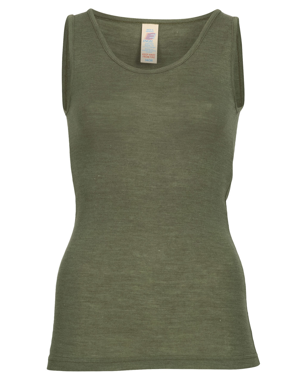 Engel natur hemd voor dames wol:zijde - olive 704010-43E