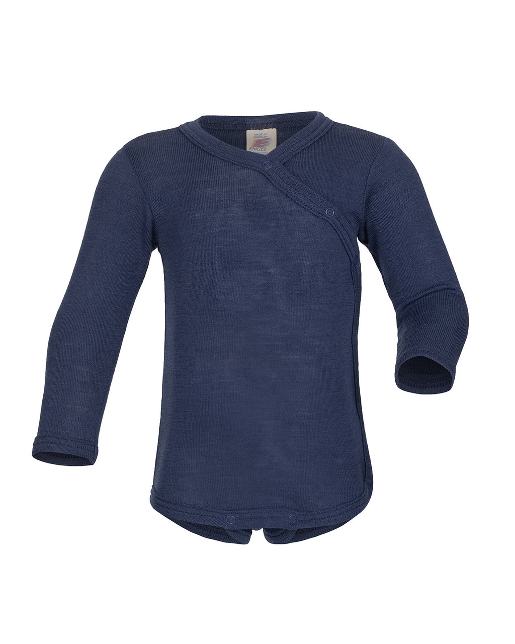 engel natur Wikkelromper van wol en zijde - navy 1.0 709010