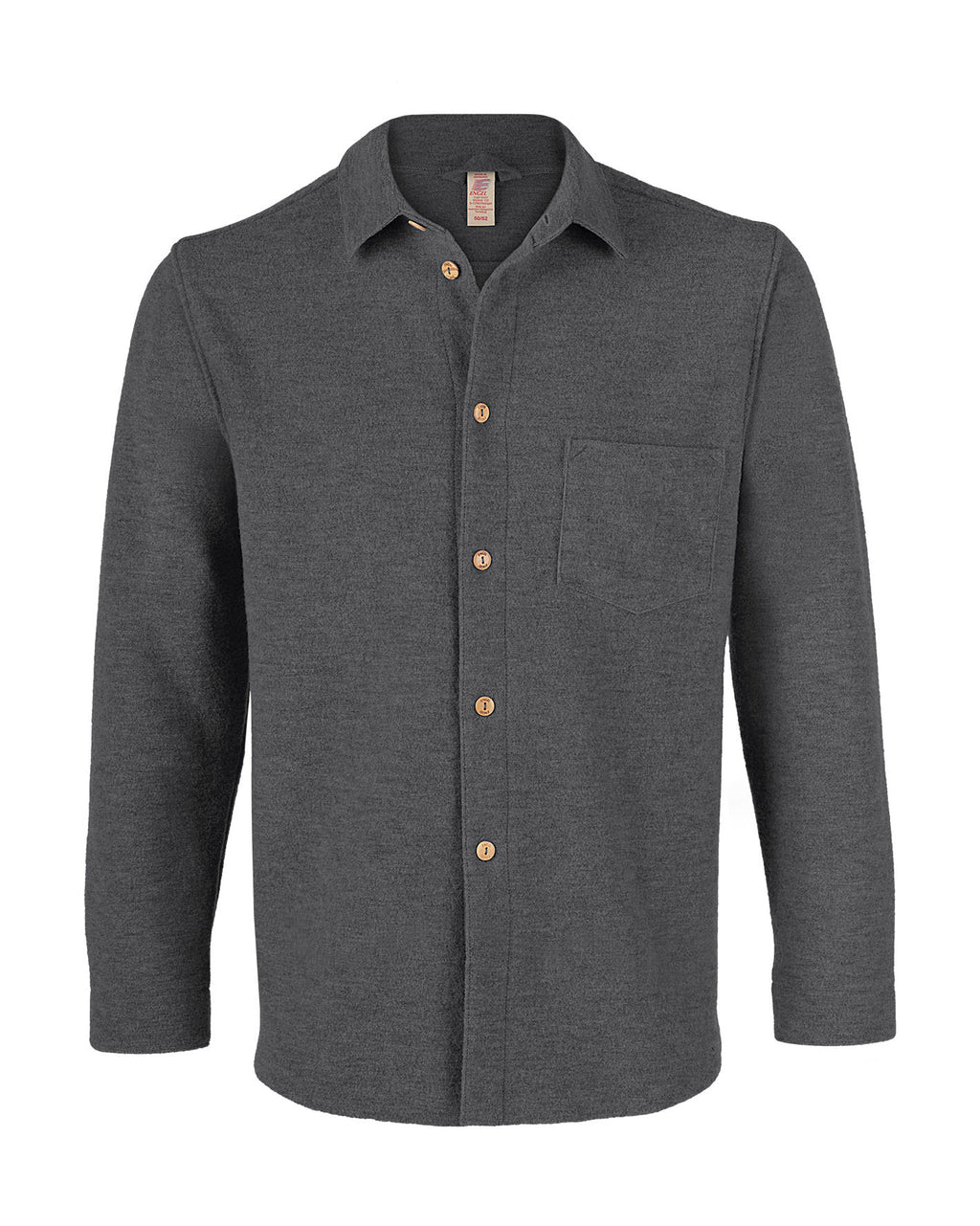 engel natur Wollen overshirt - lava grijs