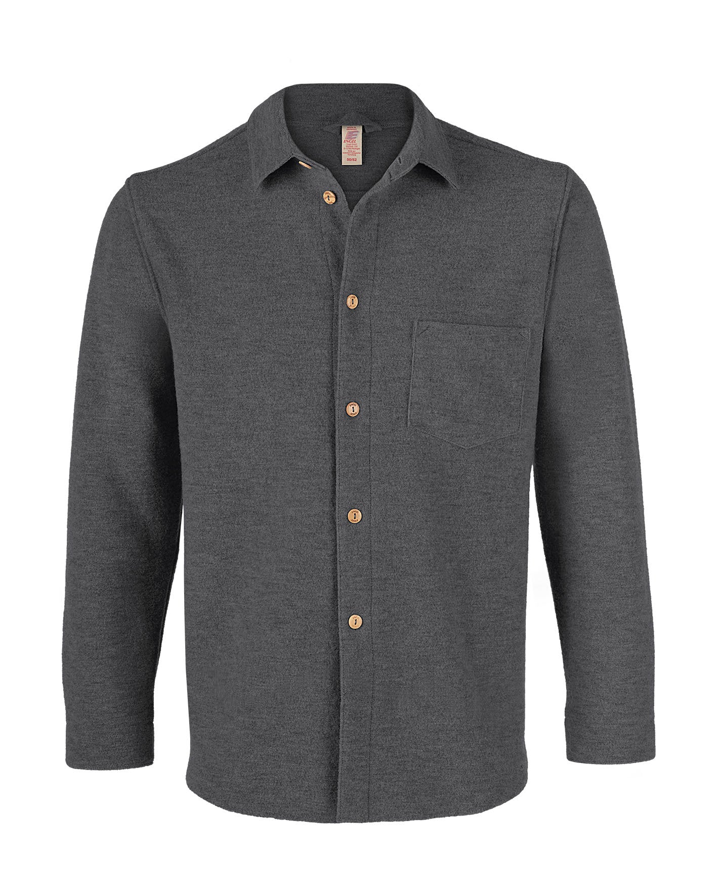 engel natur Wollen overshirt - lava grijs
