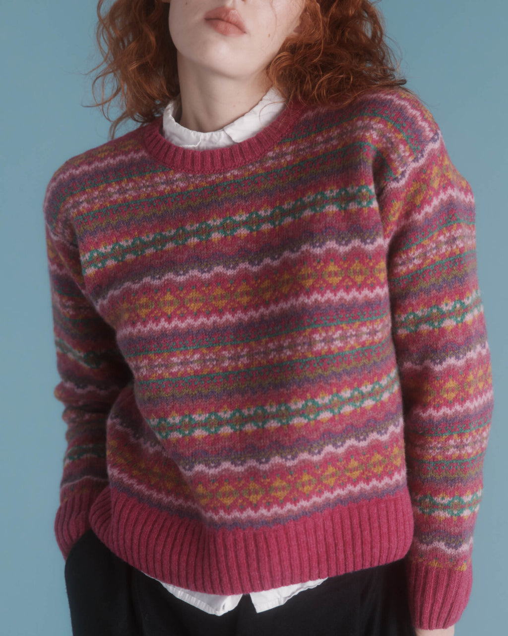 Fairisle trui - lipstick