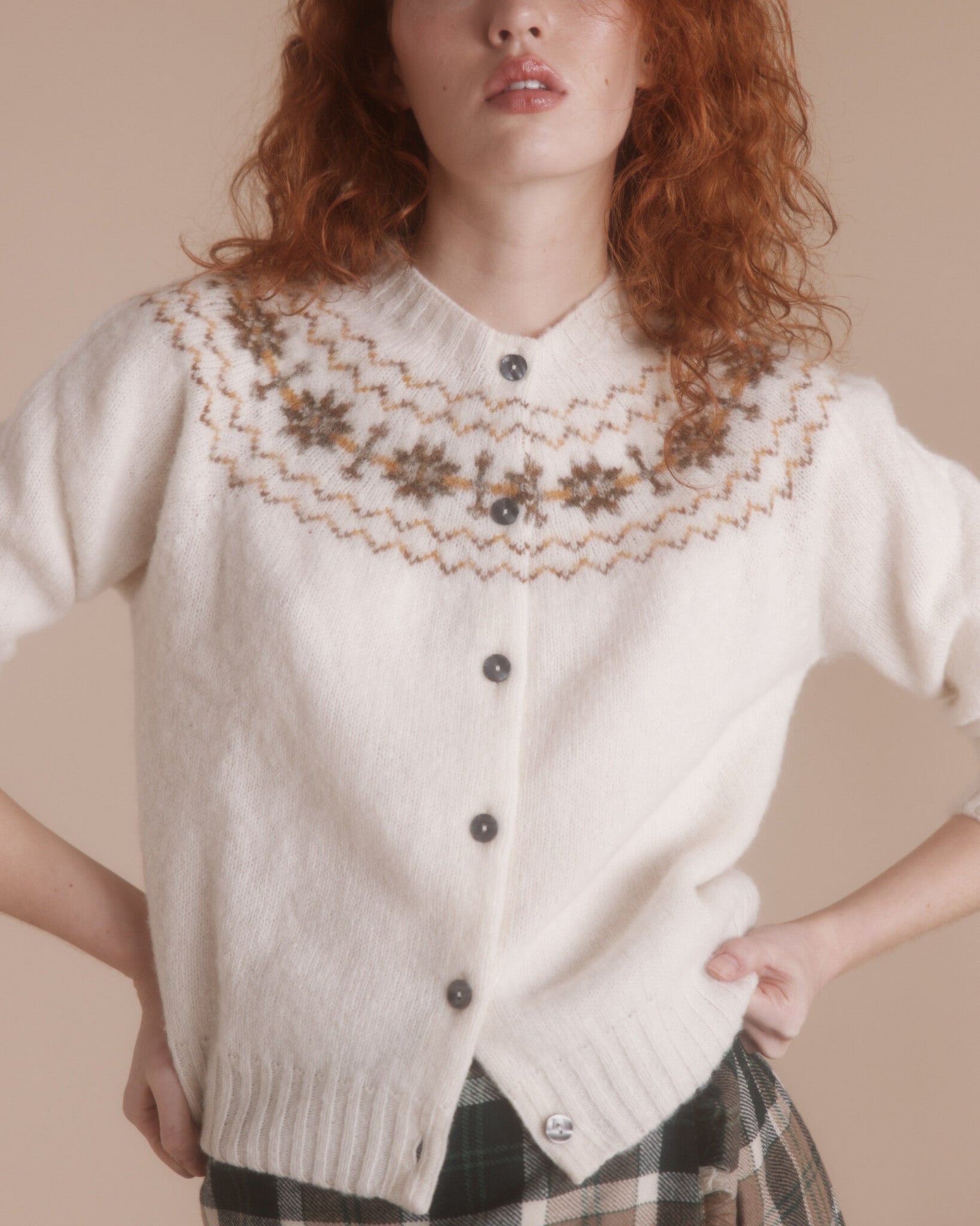 Fairisle vest - snow white -2