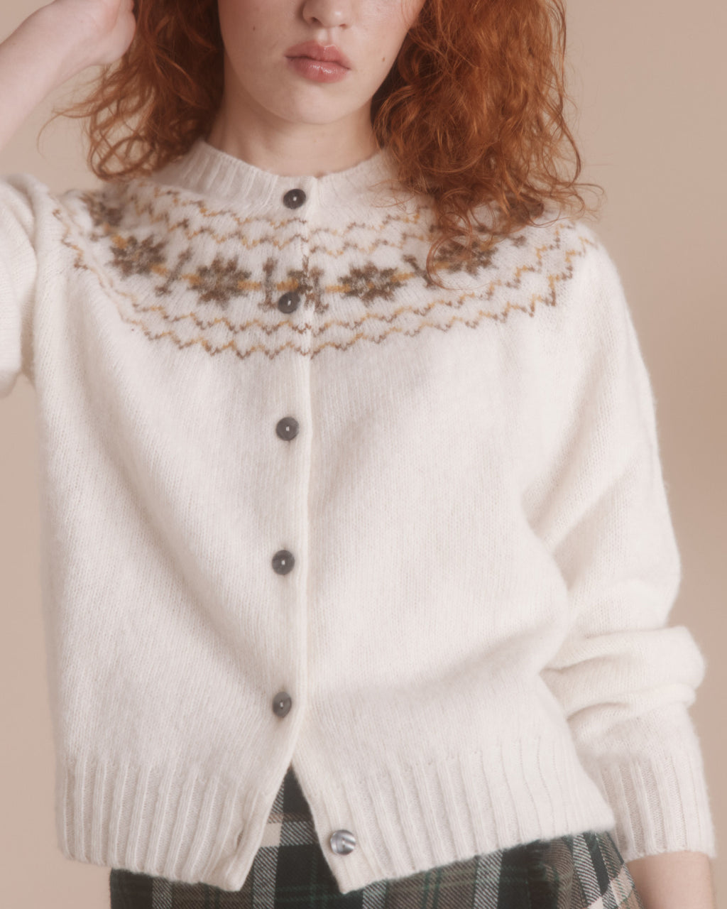 Fairisle vest - snow white -3