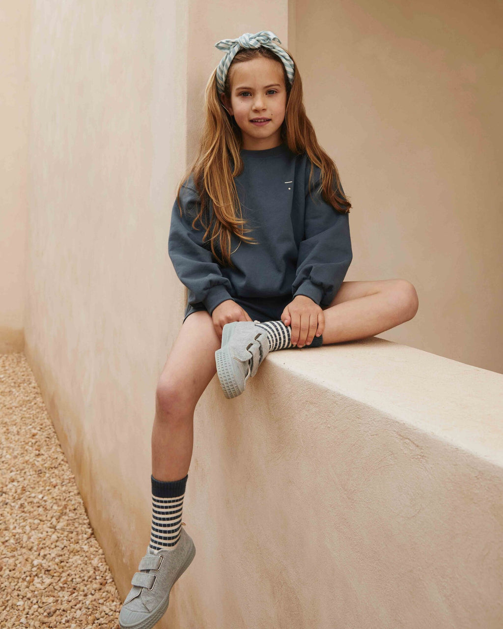 Gray Label - Oversized kindertrui - blue grey