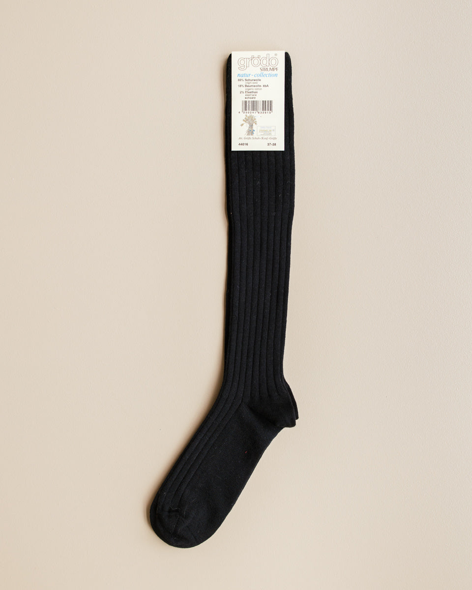 Grödo Kniekousen merino wol - zwart