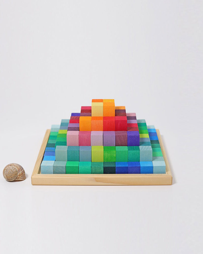 grimms Bouwset kleine trap piramide - regenboog 2 kopiëren