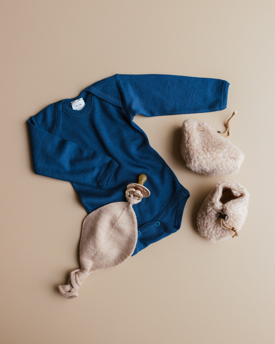 Hocosa romper wol zijde lange mouw donkerblauw copyright Ziloen