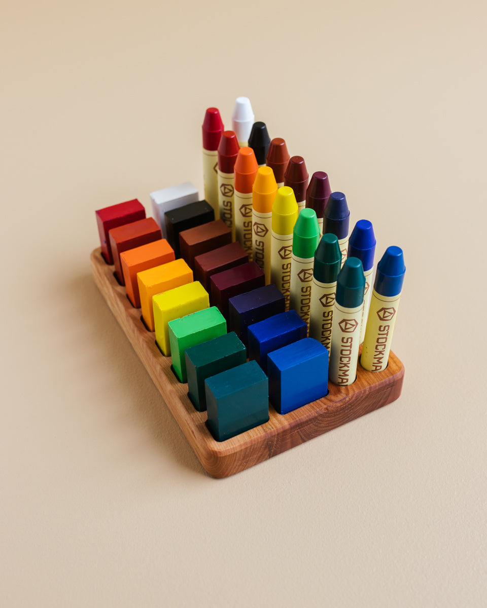 Holder for Stockmar beeswax blocks and crayons - 16 pcs OYN-houder-blokstift-16 2