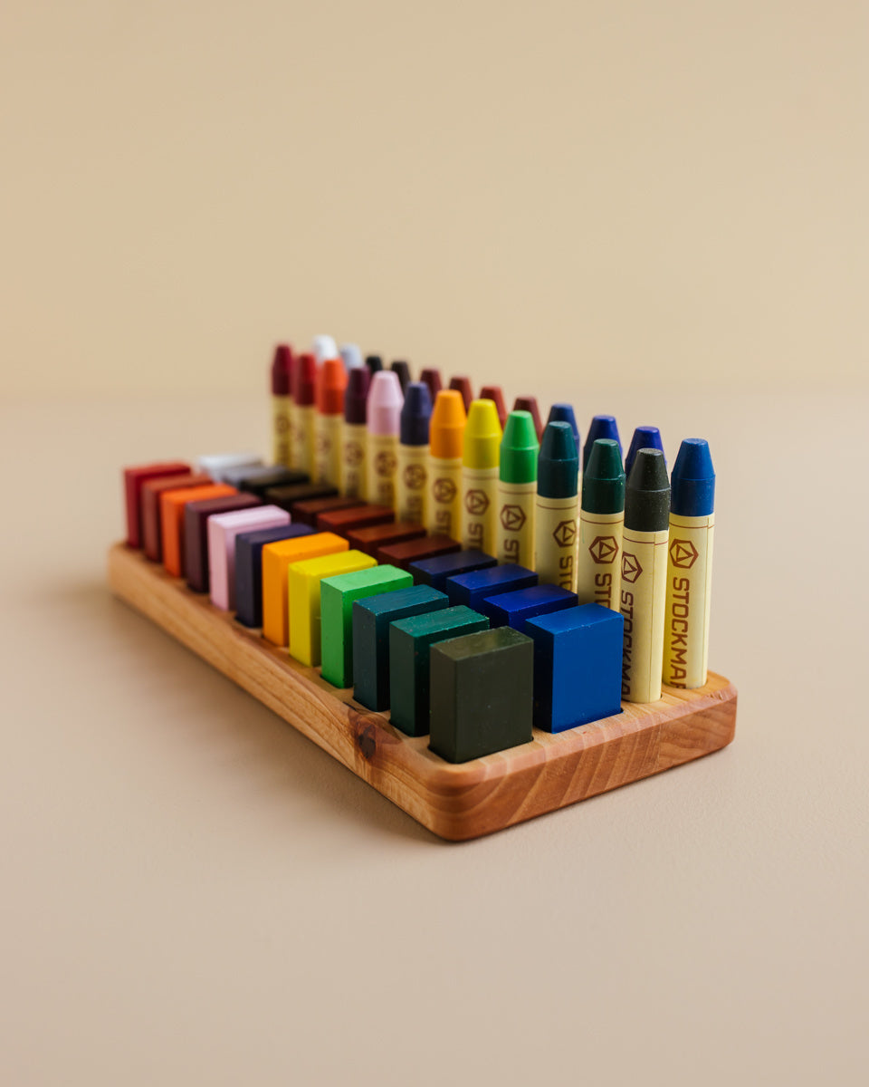 Holder for Stockmar beeswax blocks and crayons - 24 pcs OYN-houder-blokstift-24 2