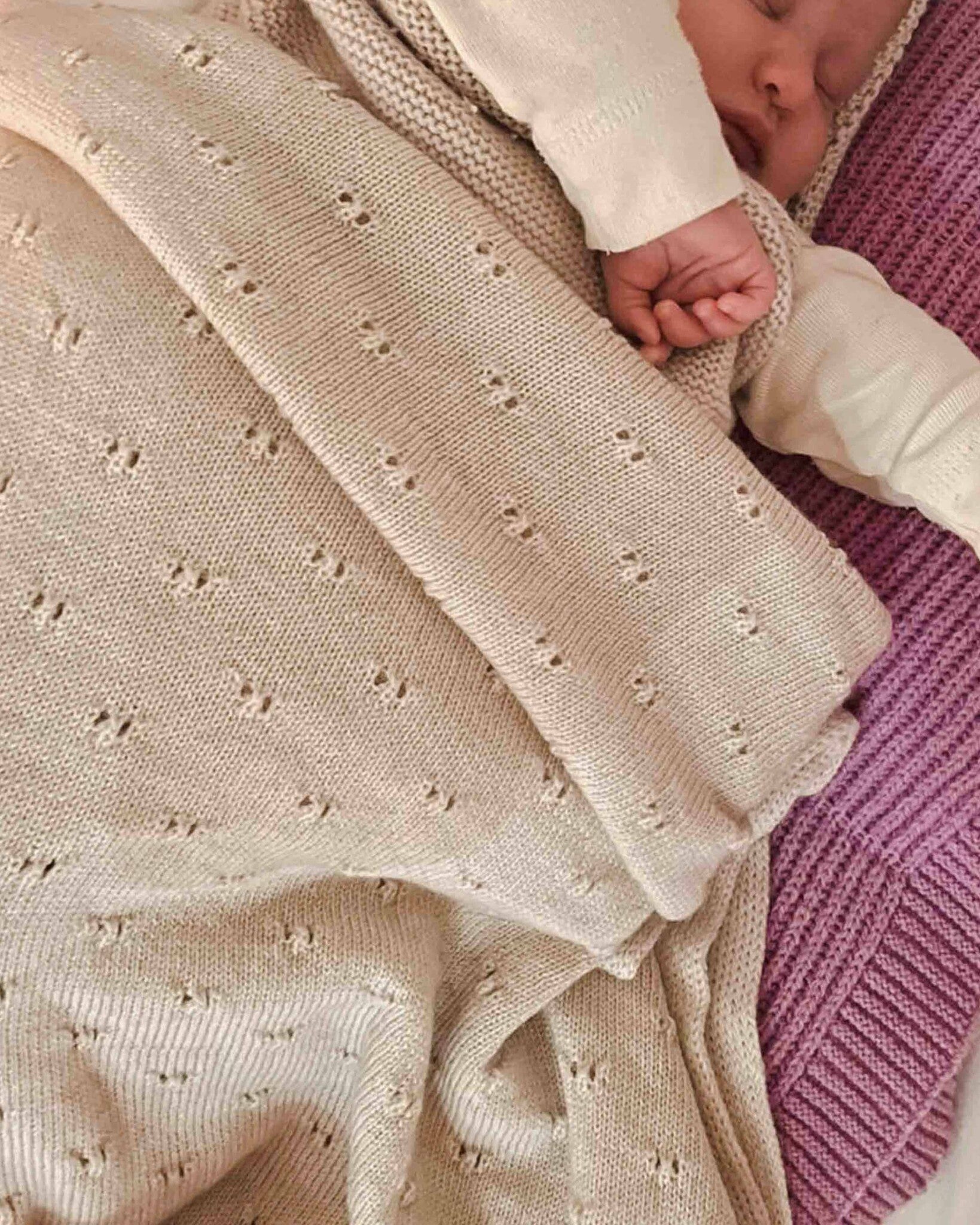 Hvid - baby deken van wol Bibi - cream