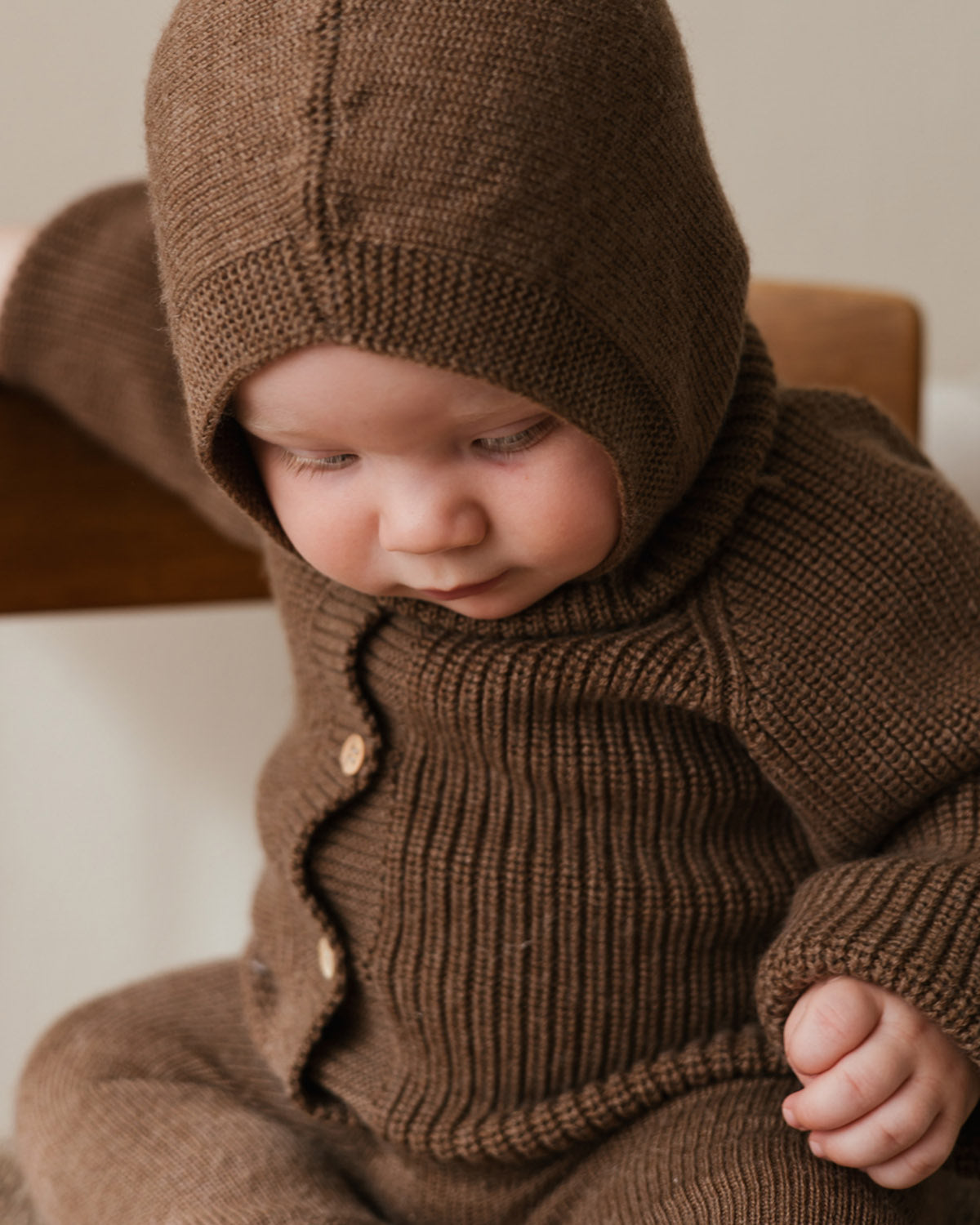 Hvid Balaclava van merino wol Eddy - mocha4