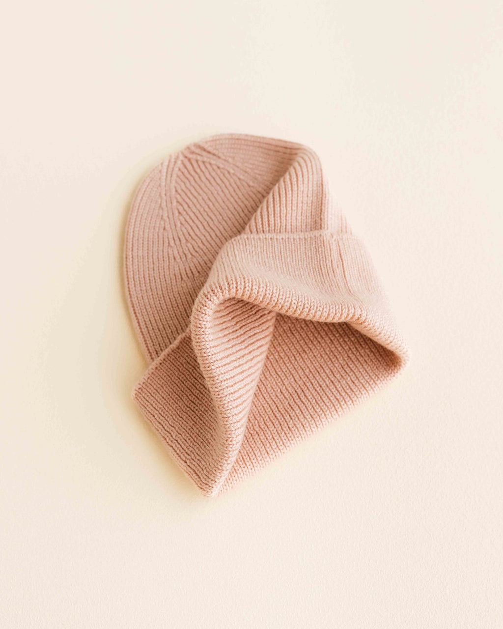 hvid Beanie Fonzie newborn - rose