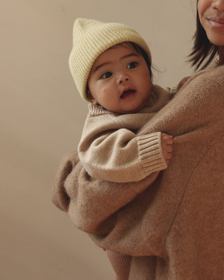 Hvid Dikke ribbeanie Fonzie - light yellow2