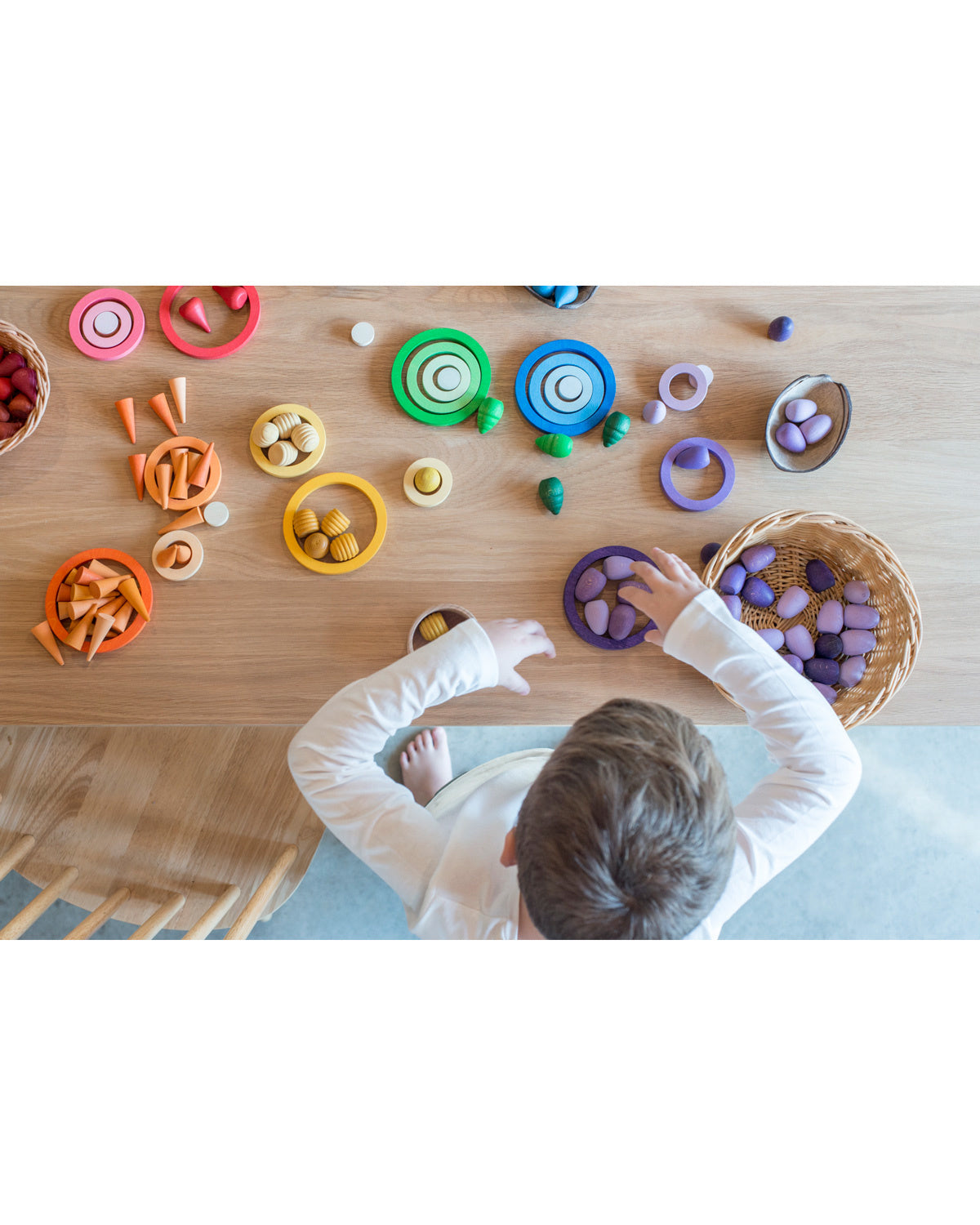 Joguines-Grapat-gekleurde-houten-speelgoed-ringen