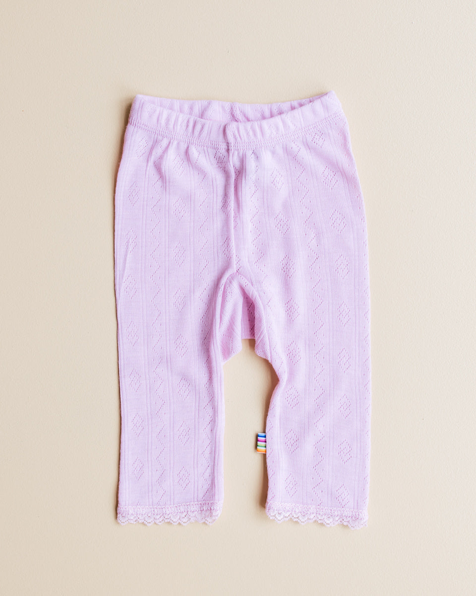 Joha Baby legging wol:zijde ajour - roze