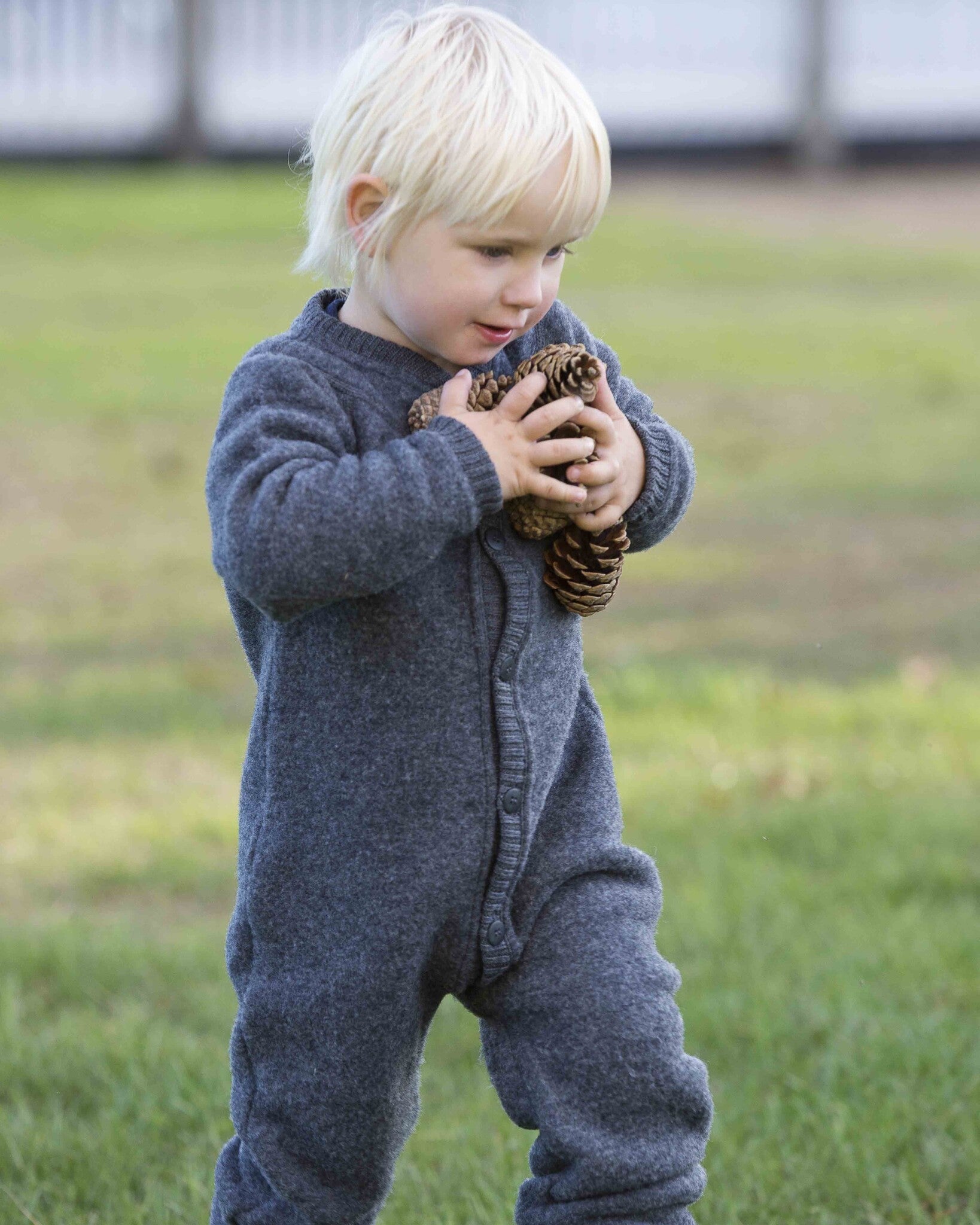 Joha Jumpsuit van wolfleece - antraciet1