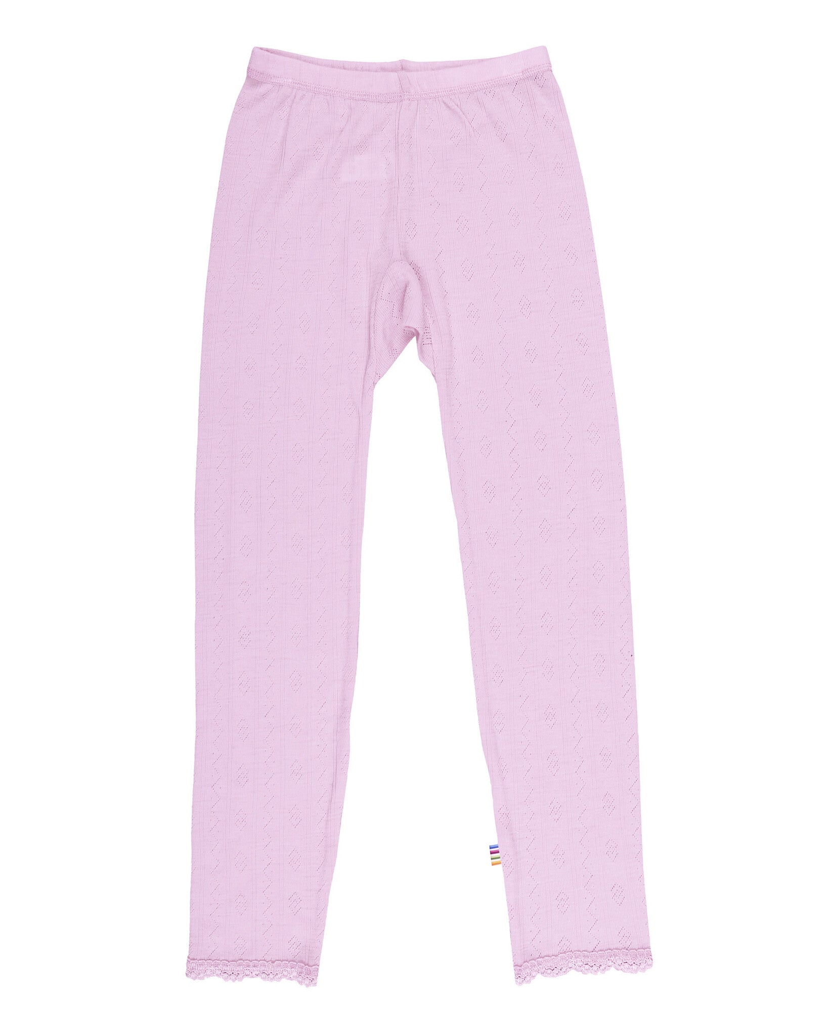 joha kinder legging ajour roze wol zijde