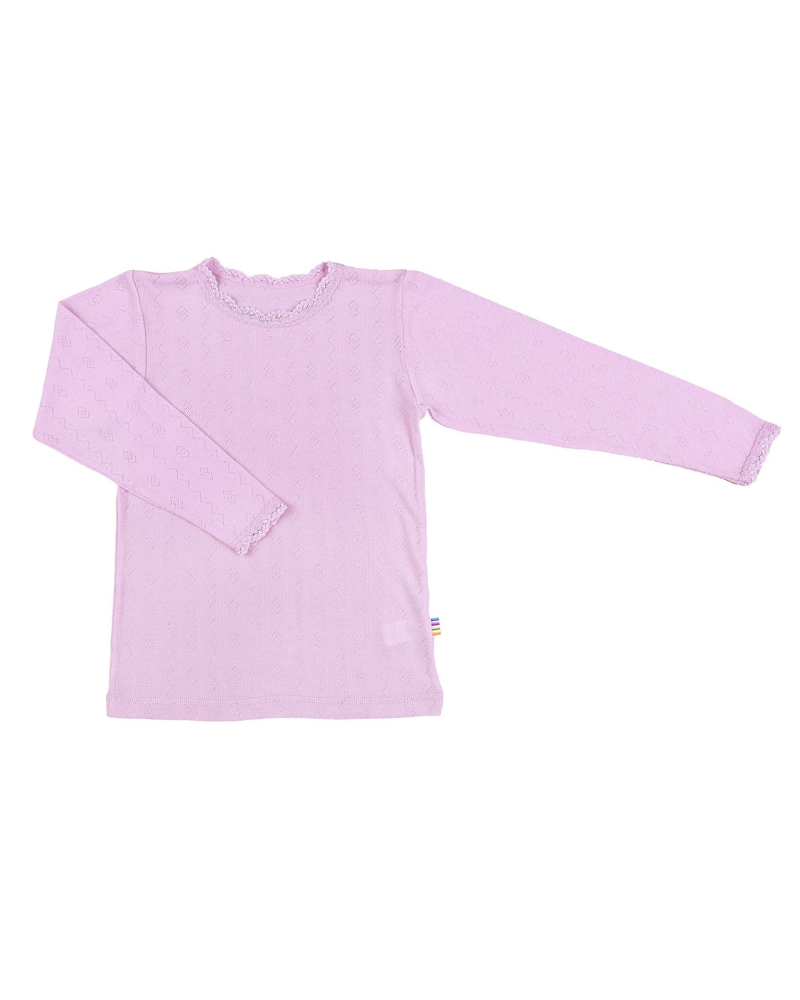 joha Meisjes shirt wol:zijde ajour - roze 16490-197-350