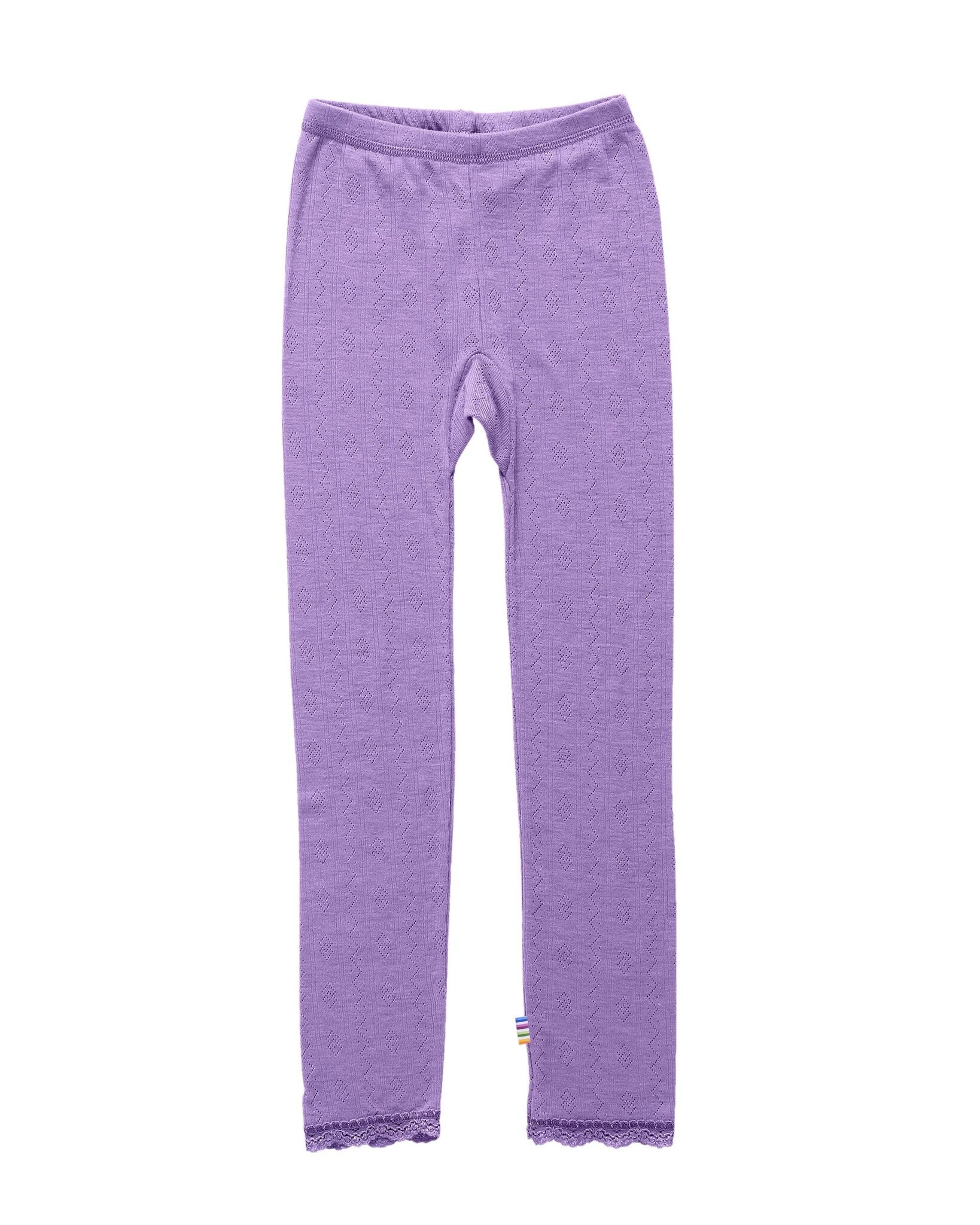 joha wol zijde ajour legging kinder paars