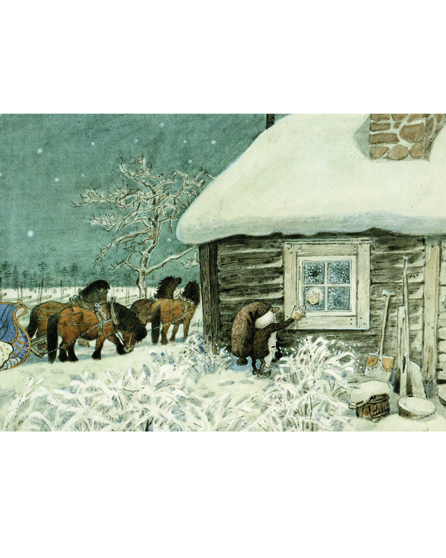 Kaart tomte in de sneeuw