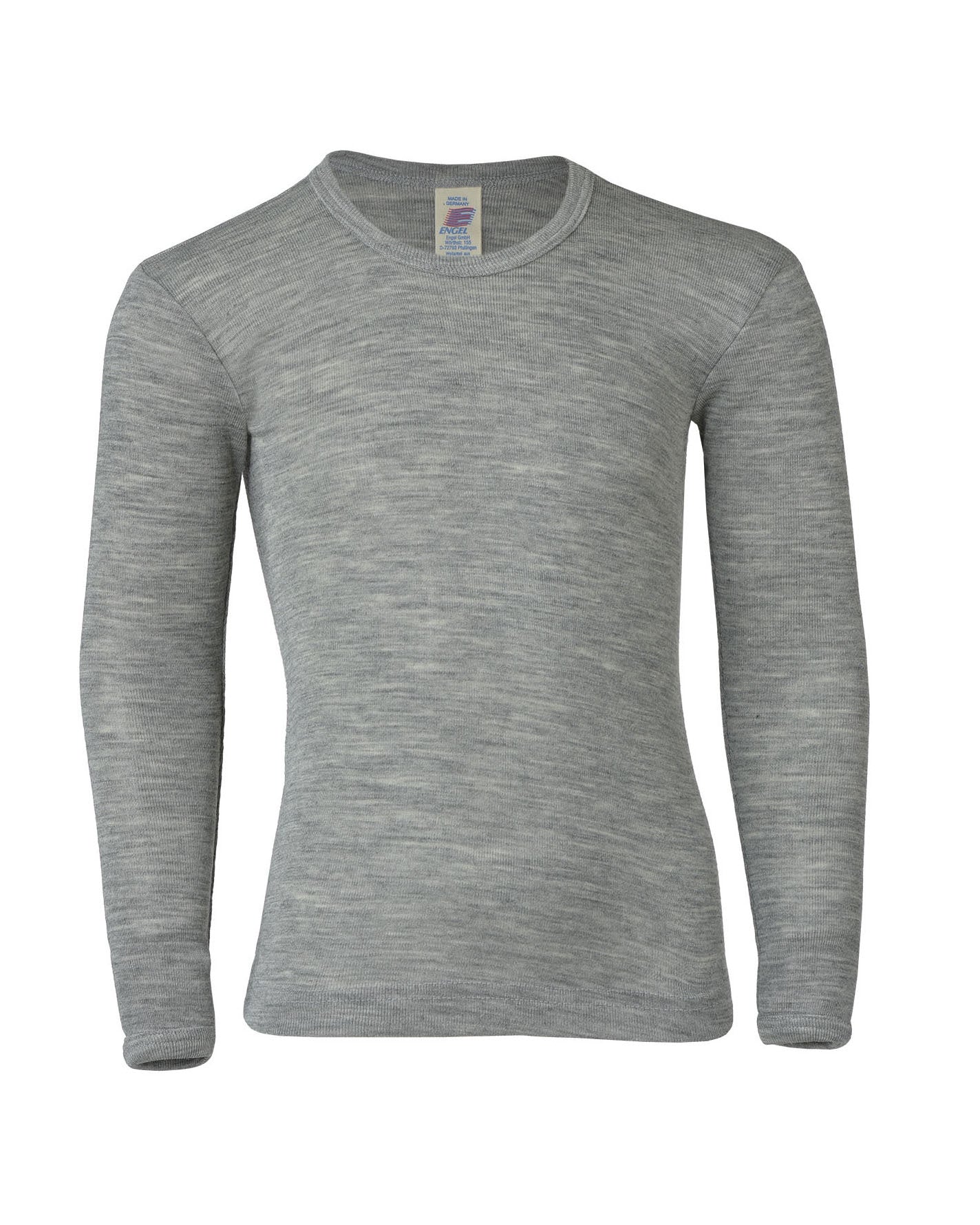kinder longsleeve wol en zijde - grijs