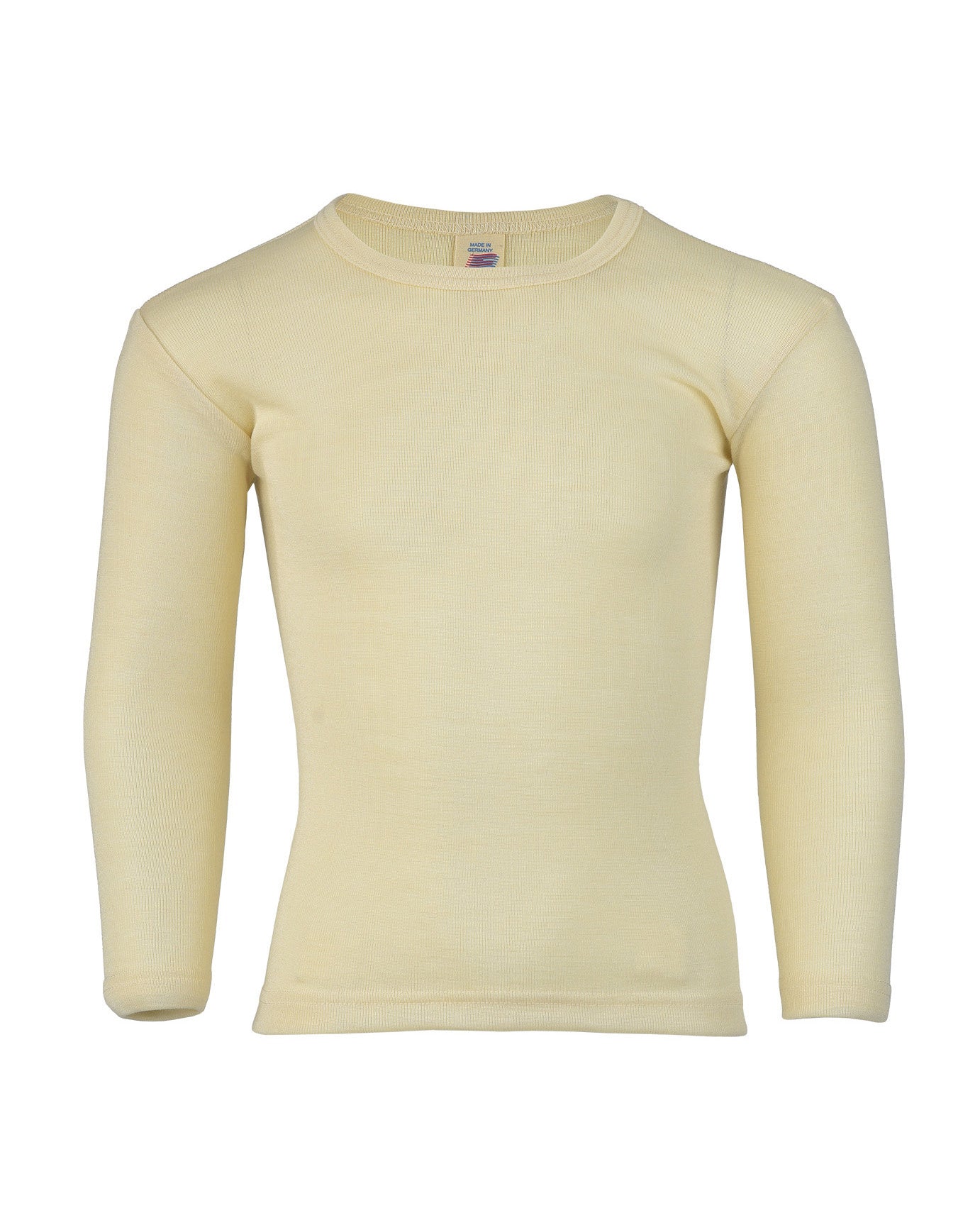 kinder longsleeve wol en zijde - naturel