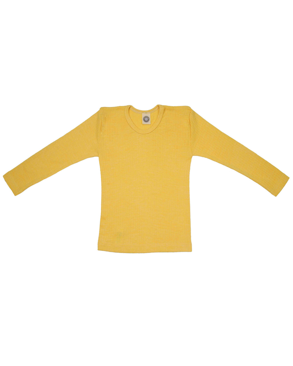 Kinder-shirt-van-wol-zijde-katoen---geel-melange-1