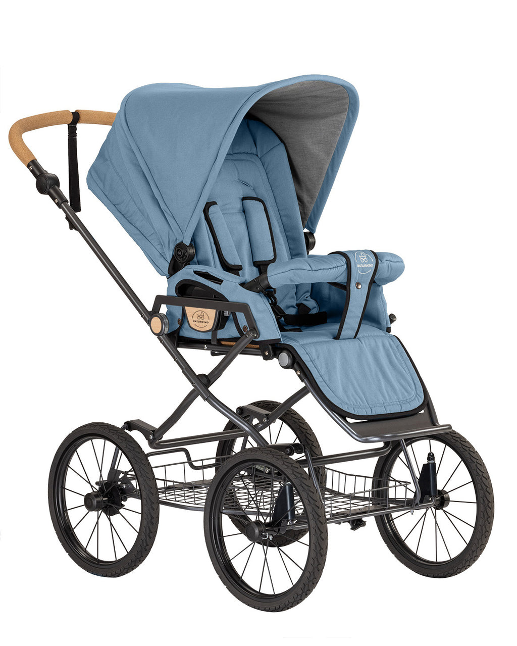 Kinderwagen Ida topas - basis model inclusief gevlochten reiswieg